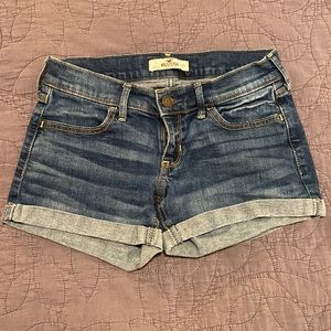 Hollister dark denim cuffed shorts, size 1 (waist 25)